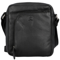 Pánska kožená crossbody taška čierna - Bellugio Seth