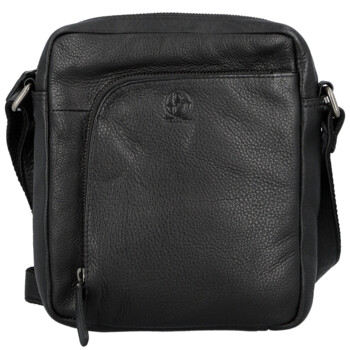 Pánska kožená crossbody taška čierna - Bellugio Seth