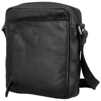 Pánska kožená crossbody taška čierna - Bellugio Seth