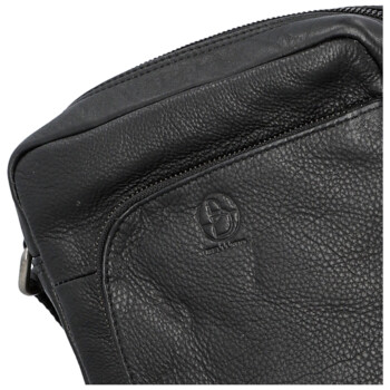 Pánska kožená crossbody taška čierna - Bellugio Seth