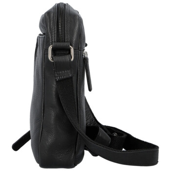 Pánska kožená crossbody taška čierna - Bellugio Seth