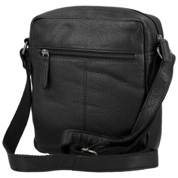 Pánska kožená crossbody taška čierna - Bellugio Seth