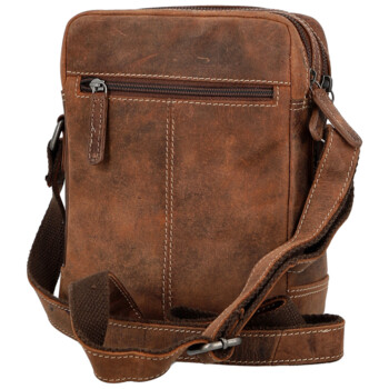 Pánska kožená crossbody taška hnedá - Bellugio Serchio