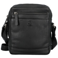 Pánska kožená crossbody taška čierna - Bellugio Serchio