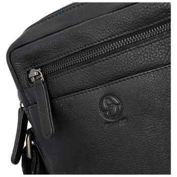 Pánska kožená crossbody taška čierna - Bellugio Serchio