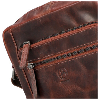 Pánska kožená crossbody taška tmavo hnedá - Bellugio Dalnim