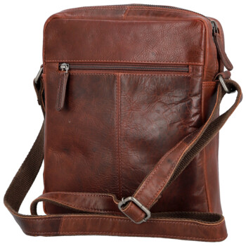 Pánska kožená crossbody taška tmavo hnedá - Bellugio Dalnim