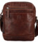 Pánska kožená crossbody taška tmavo hnedá - Bellugio Serchio