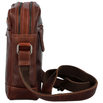 Pánska kožená crossbody taška tmavo hnedá - Bellugio Serchio