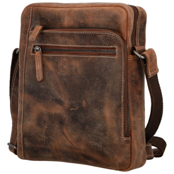 Pánska kožená crossbody taška hnedá - Bellugio Dalnim