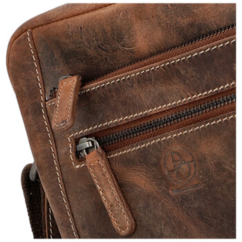 Pánska kožená crossbody taška hnedá - Bellugio Dalnim