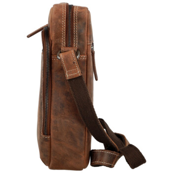 Pánska kožená crossbody taška hnedá - Bellugio Dalnim