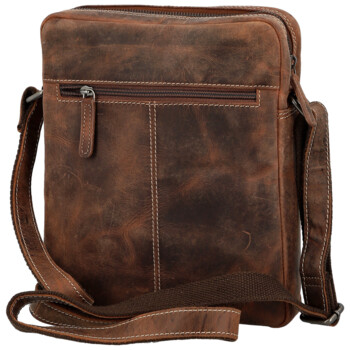 Pánska kožená crossbody taška hnedá - Bellugio Dalnim