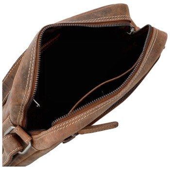 Pánska kožená crossbody taška hnedá - Bellugio Dalnim