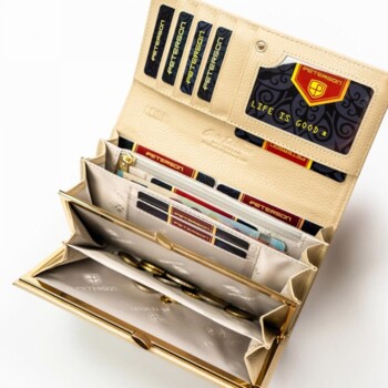 Dámska koženkovo/kožená peňaženka béžová - Peterson Aniko