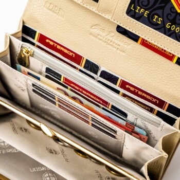 Dámska koženkovo/kožená peňaženka béžová - Peterson Aniko