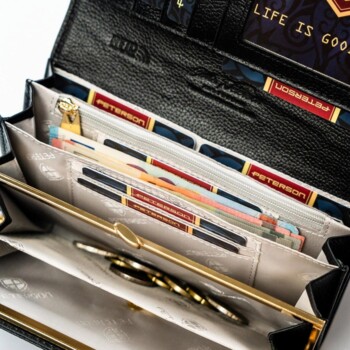 Dámska koženkovo/kožená peňaženka čierna - Peterson Aniko