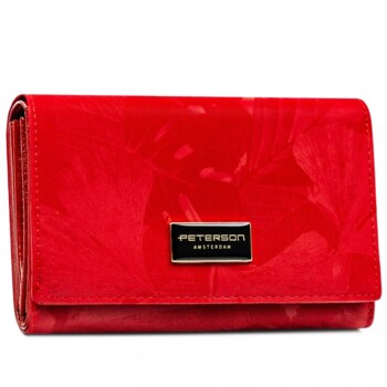Dámska koženkovo/kožená peňaženka červená - Peterson Emina