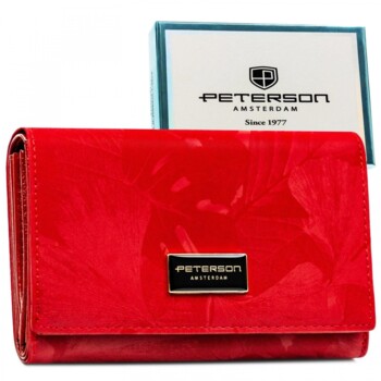 Dámska koženkovo/kožená peňaženka červená - Peterson Emina