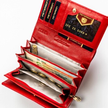 Dámska koženkovo/kožená peňaženka červená - Peterson Emina