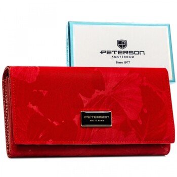 Dámska koženkovo/kožená peňaženka červená - Peterson Aniko