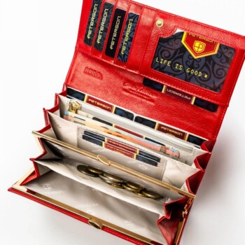 Dámska koženkovo/kožená peňaženka červená - Peterson Aniko