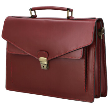 Kožená aktovka vínová - Delami Vera Pelle Agapi