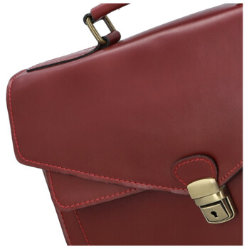 Kožená aktovka vínová - Delami Vera Pelle Agapi