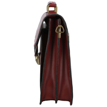 Kožená aktovka vínová - Delami Vera Pelle Agapi