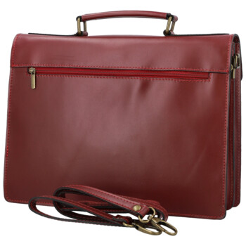 Kožená aktovka vínová - Delami Vera Pelle Agapi