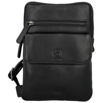 Pánska kožená crossbody taška čierna - Bellugio Veren