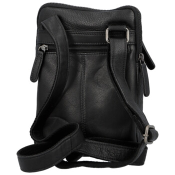 Pánska kožená crossbody taška čierna - Bellugio Veren