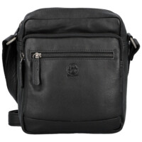 Pánska kožená crossbody taška čierna - Bellugio Lewin