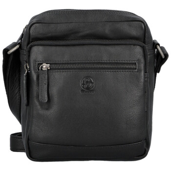 Pánska kožená crossbody taška čierna - Bellugio Lewin