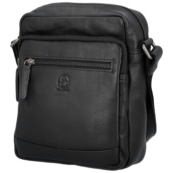 Pánska kožená crossbody taška čierna - Bellugio Lewin
