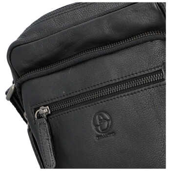 Pánska kožená crossbody taška čierna - Bellugio Lewin