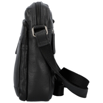 Pánska kožená crossbody taška čierna - Bellugio Lewin
