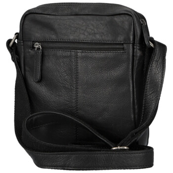Pánska kožená crossbody taška čierna - Bellugio Lewin