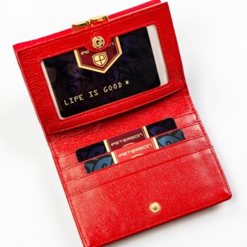 Dámska koženkovo/kožená peňaženka červená - Peterson Keriet