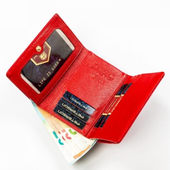 Dámska koženkovo/kožená peňaženka červená - Peterson Keriet