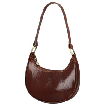 Dámska kožená kabelka na rameno hnedá - Delami Vera Pelle Fidelie