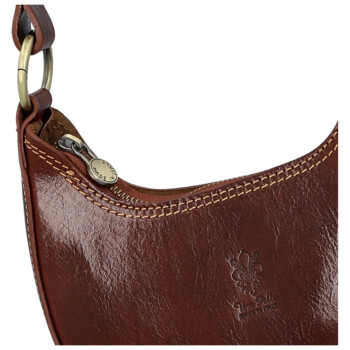 Dámska kožená kabelka na rameno hnedá - Delami Vera Pelle Fidelie