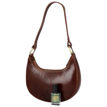 Dámska kožená kabelka na rameno hnedá - Delami Vera Pelle Fidelie