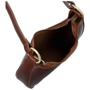 Dámska kožená kabelka na rameno hnedá - Delami Vera Pelle Fidelie