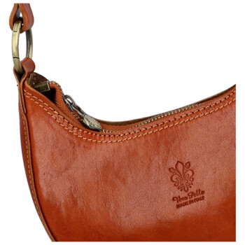 Dámska kožená kabelka na rameno koňaková - Delami Vera Pelle Fidelie