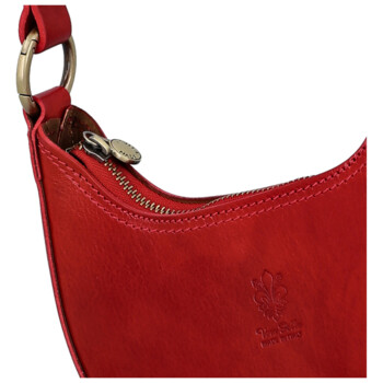 Dámska kožená kabelka na rameno červená - Delami Vera Pelle Fidelie