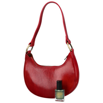 Dámska kožená kabelka na rameno červená - Delami Vera Pelle Fidelie