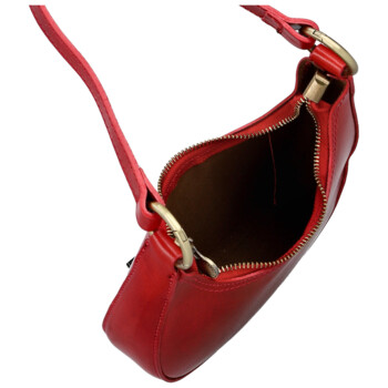 Dámska kožená kabelka na rameno červená - Delami Vera Pelle Fidelie