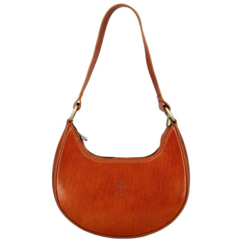 Dámska kožená kabelka na rameno koňaková - Delami Vera Pelle Anissa