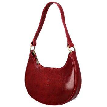 Dámska kožená kabelka na rameno červená - Delami Vera Pelle Anissa